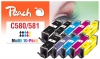 Peach pacchetto da 10 cartucce d'inchiostro, compatibili con  Canon PGI-580, CLI-581, 2078C005