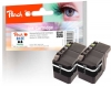 320060 - Peach dvigubas paketas, rašalo kasetė, juoda, suderinama su LC-12EBK Brother